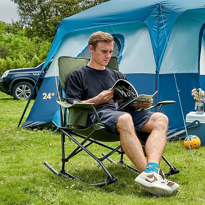 Portal Outdoor Rocking Chair Camping Folding Portable Rocker