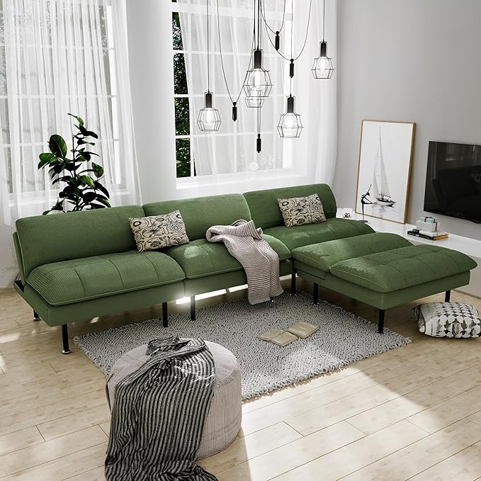 Ribilake 2 Sets 70" Futon Sofa Bed, 4 in 1 Multi-Function Couch Sleeper