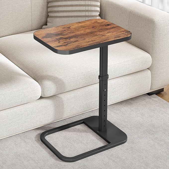 Kitstorack TV Tray Table, Adjustable Height & Flip-Top & Rounded Metal Corners