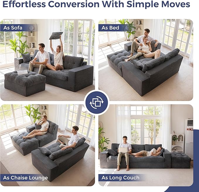 MAXYOYO 104" L Shaped Modular Sectional Sofa