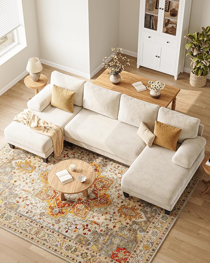 U-Shaped Sectional Couches for Living Room | 112 Inch Modern Sectional Couch |