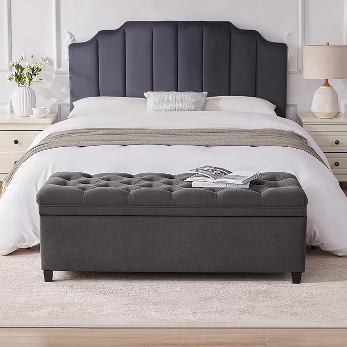 Mangodan 50" Storage Ottoman Bench, Tufted Ottoman
