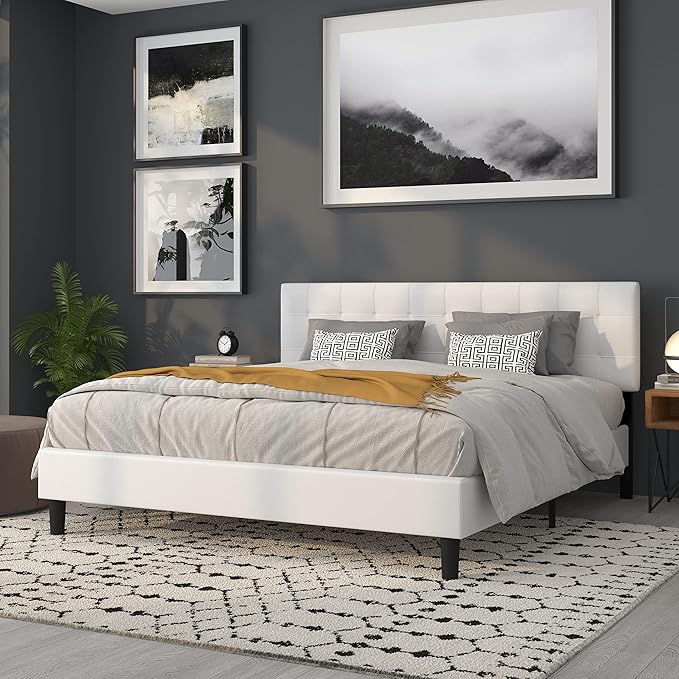 Flash Furniture Bedford Box Stitch Tufted Upholstered King Size Headboard in