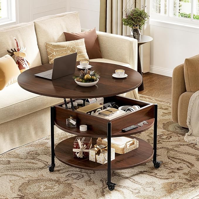 FABATO Round Lift Top Coffee Table