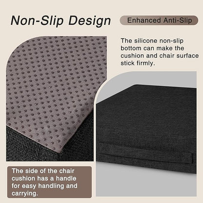 OVOV Recliner Cushions for Elderly 20"x20"x4" Thick Seat Cushion for Recliner Chair Large Square Non Slip Chair Pads with Washable Cover for Armchair Couch Black