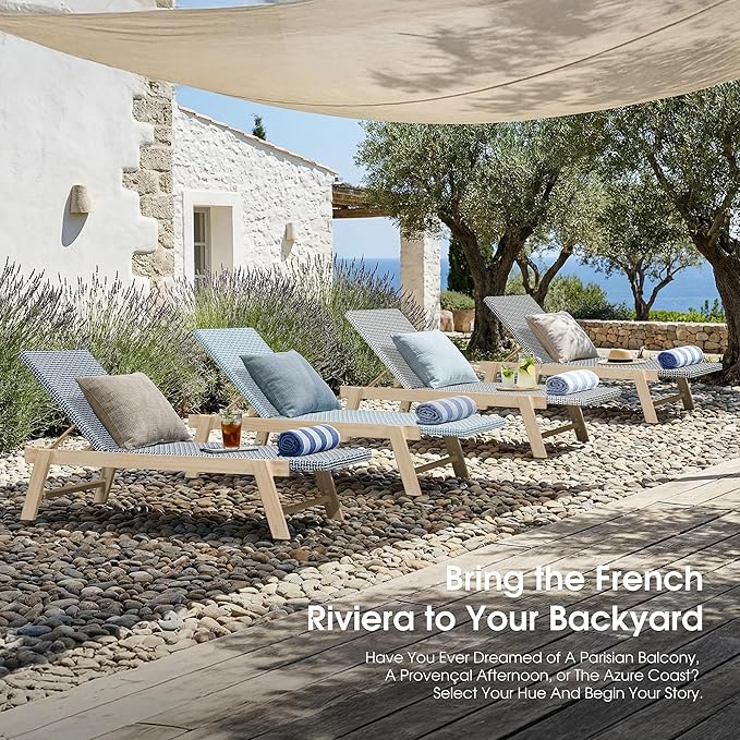 PURPLE LEAF Extra Large Patio Chaise Lounge 2 Pieces French Outdoor Wicker