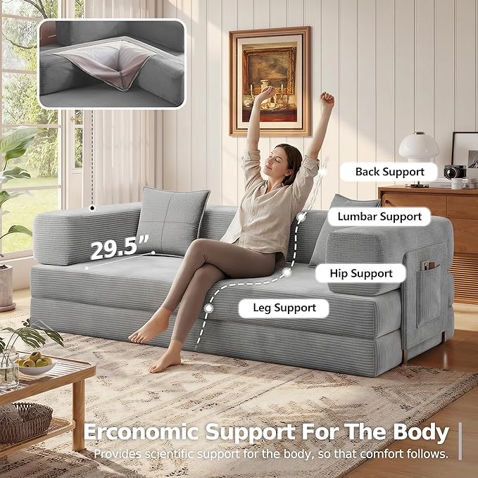 MoonSpeak 78.8''Sleeper Couch Bed