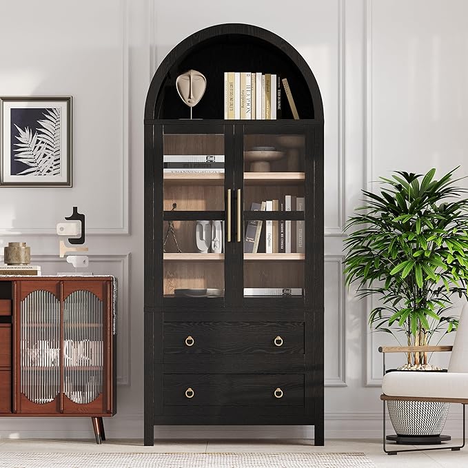 71" Arched Storage Cabinets