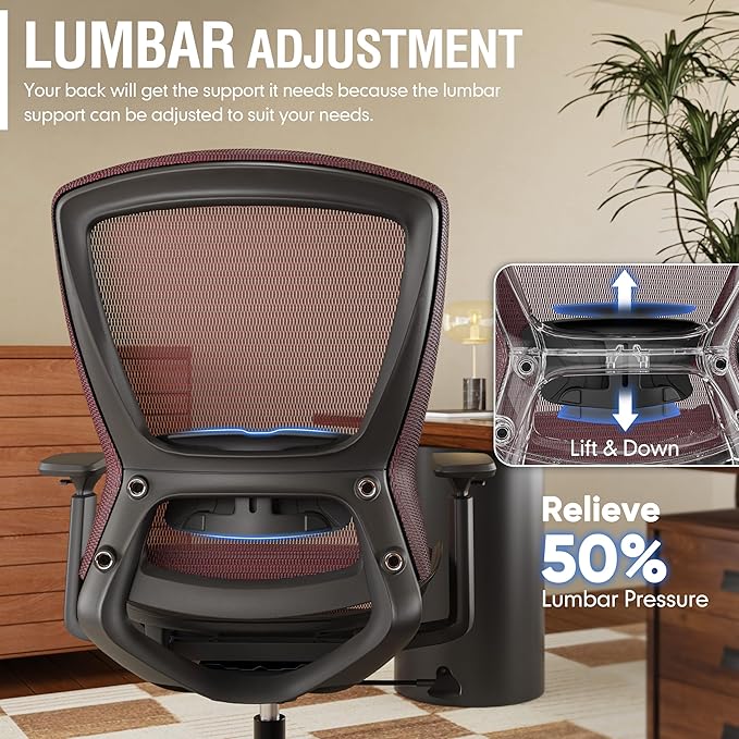 ELABEST Mesh Office Chair, Ergonomic Computer Desk Chair, Sturdy Task Chair-