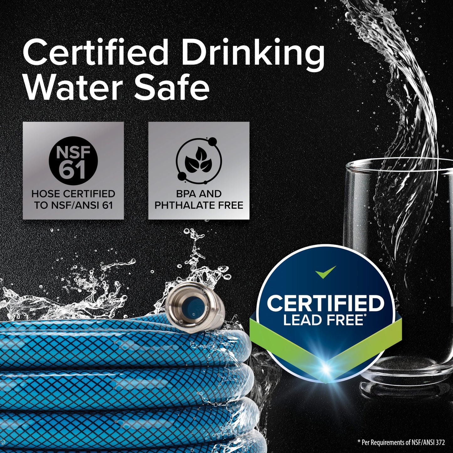 Camco (22853) 50ft Premium Drinking Water Hose - Anti-Kink Design, 20% Thicker Than Standard Hoses (5/8"Inside Diameter),Blue