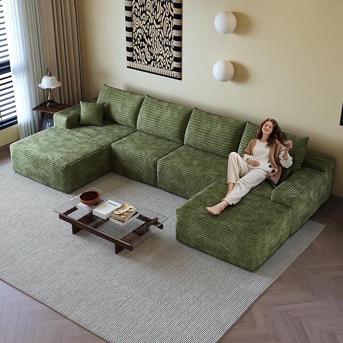 136" Sectional Couches for Living Room Cloud Couch Sofa