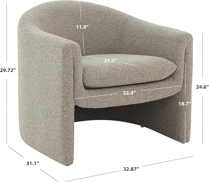 SAFAVIEH Couture Collection Laylette Light Grey Boucle Accent Chair