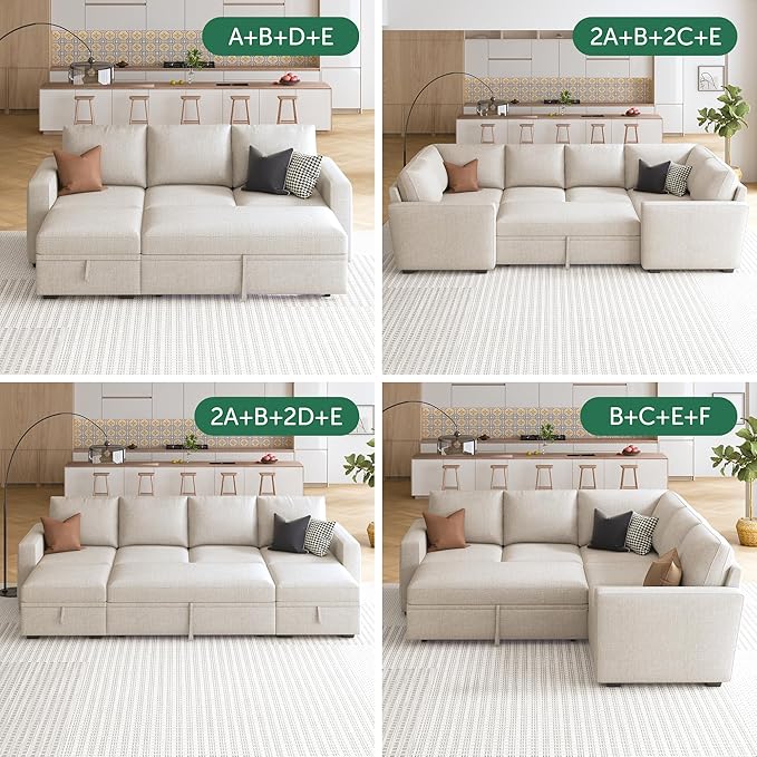 HONBAY Single Seat for Modular Sectional Sleeper Sofa