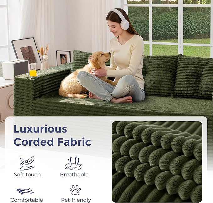 MAXYOYO 79" Oversized Boneless Loveseat Sofa Couch