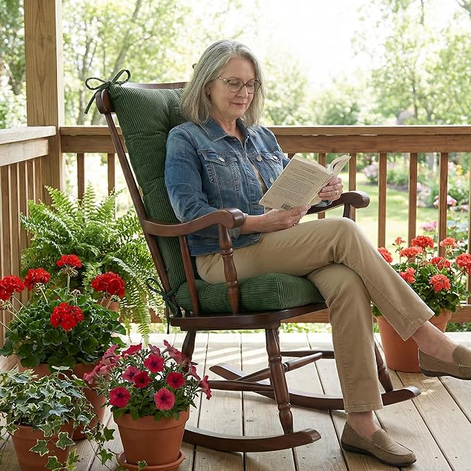 Lokex Rocking Chair Cushion Only, Tufted Non-Slip Comfortable Rocking Chair