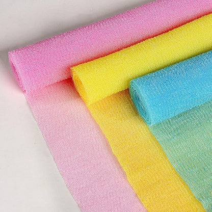 ARCH&M Exfoliating Washcloth & Shower Towel, Blue, 3 Pack | Japanese Washcloth, Textured Nylon, Deep Exfoliation, Improved Circulation, Daily Use, Glowing Silky-Smooth Skin