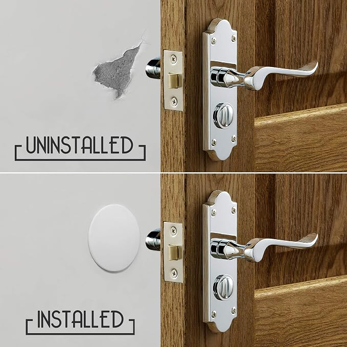 Door Stoppers - Large 3.15" (8 Pack) - Door Stoppers for Wall with Strong Back Adhesive - Quiet and Shock Absorbent Silicone Wall Protectors from Door Knobs - Protects Every Surface - White