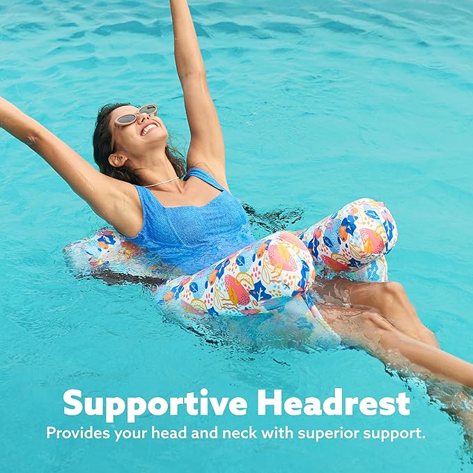 SLOOSH Inflatable Pool Floats Adult, 2 Packs Floating Lounge Chairs, Blow up
