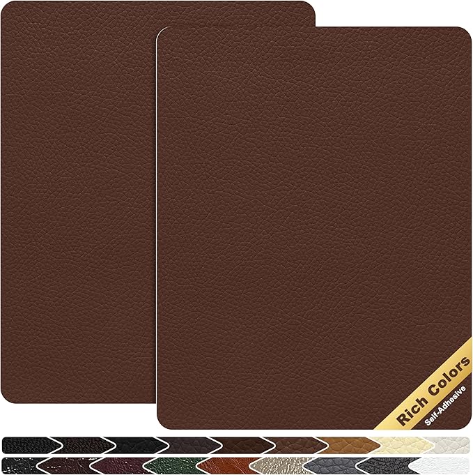 KING MOUNTAIN Leather Repair Patch, 2 Packs 9 x 11 Inches self Adhesive Leather
