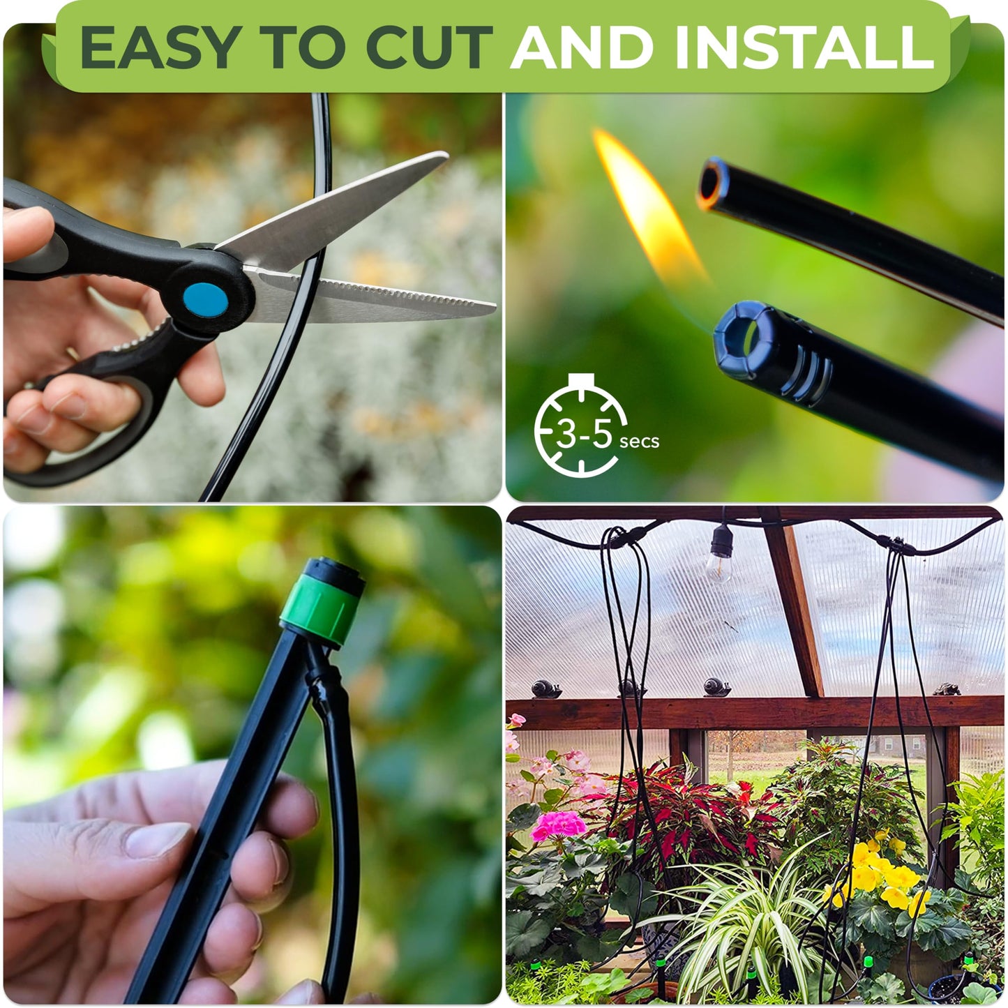 CARPATHEN 1/4 Drip Irrigation Tubing - 100 ft Black Drip Irrigation Hose Perfect for DIY Garden Irrigation System, Hydroponics, Misting, or as Blank Distribution Tubing for Any Garden Project