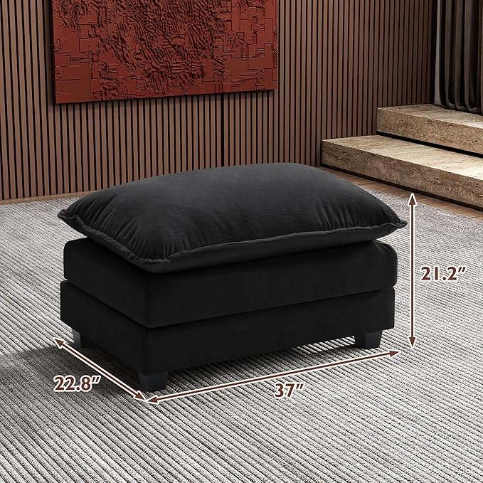 Ihanherry Ottoman for Modular Sectional Cloud Couch, Chenille Deep Seat Sofa