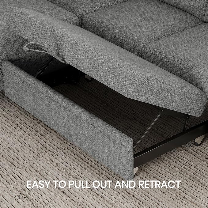 Belffin Chenille Sectional Sleeper Sofa