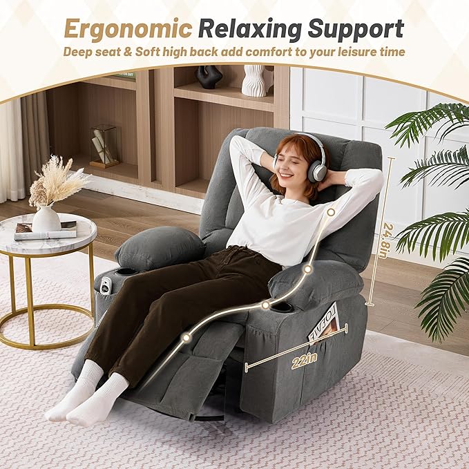 Oversized Swivel Rocker Recliner Chair