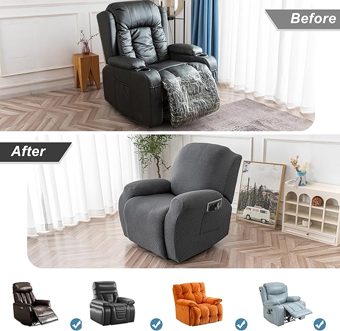 Genina Recliner Chair Cover, Stretch Reclining Chair Covers, Recliner Sofa