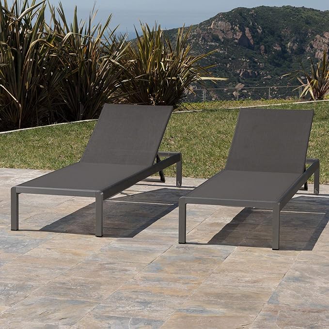 Christopher Knight Home Cape Coral Outdoor Aluminum Chaise Lounges