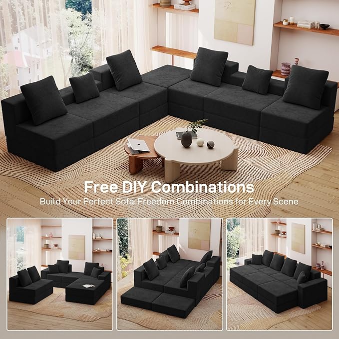 Living&Giving 128" U-Shaped Cloud Sectional Couch
