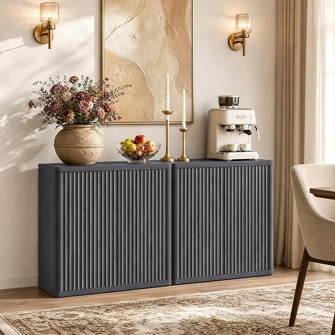 SICOTAS Buffet Cabinet with Storage 34.6" Sideboard Accent Modern Credenza with