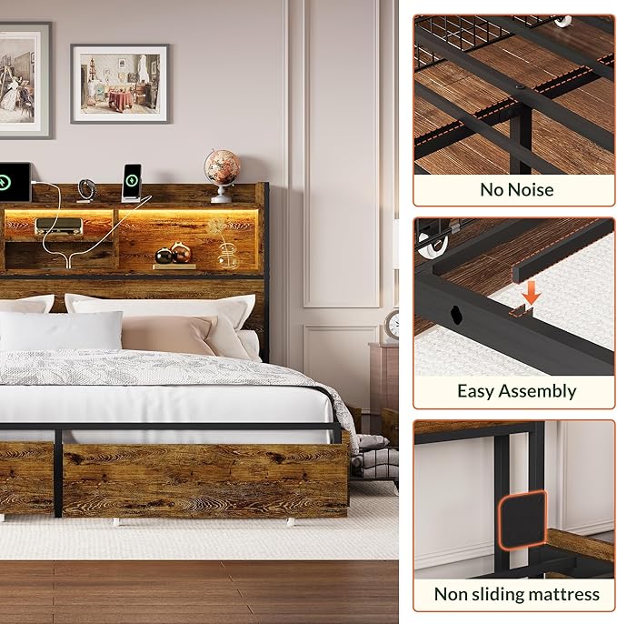 LARMACE Queen Size Bed Frame