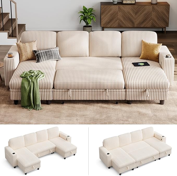 LINSY HOME Sectional Sleeper Sofa