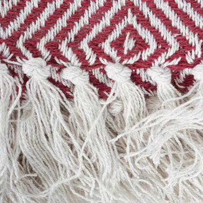 DII Diamond Throw Collection Woven Cotton, 50x60, Barn Red