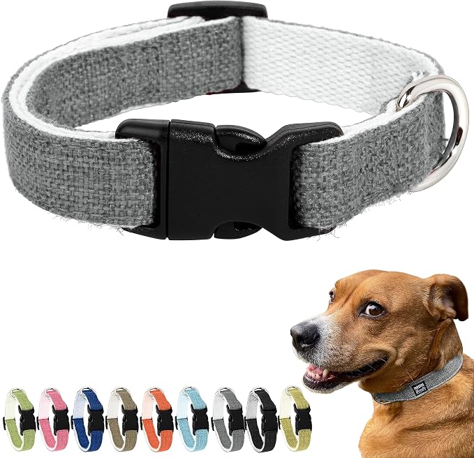 Hypoallergenic Dog Collar - Great for Sensitive Skin, Soft Collar for Dogs, Soft Organic & Earth Friendly (X-Large, Grey)