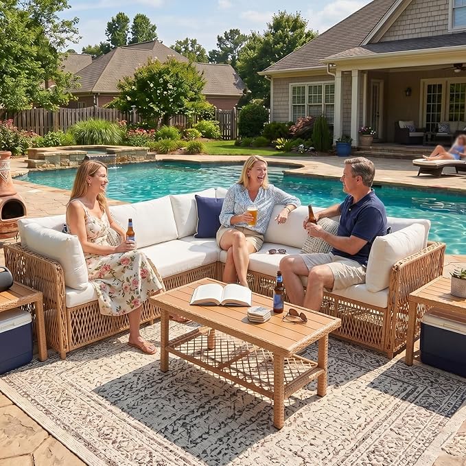 ABCASA Outdoor Patio Sectional Furniture Set
