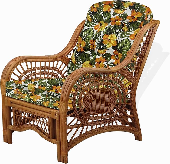Malibu Lounge Living Accent Armchair Natural Rattan Wicker Handmade Design