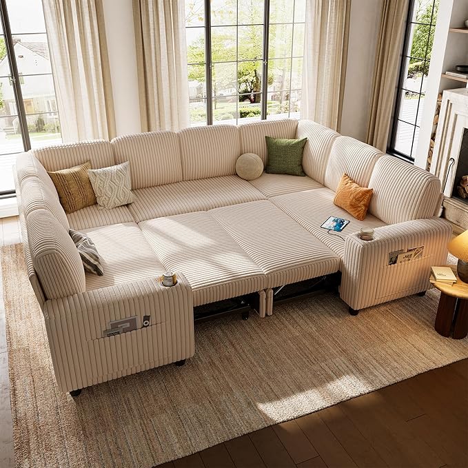 LINSY HOME Sectional Sleeper Sofa