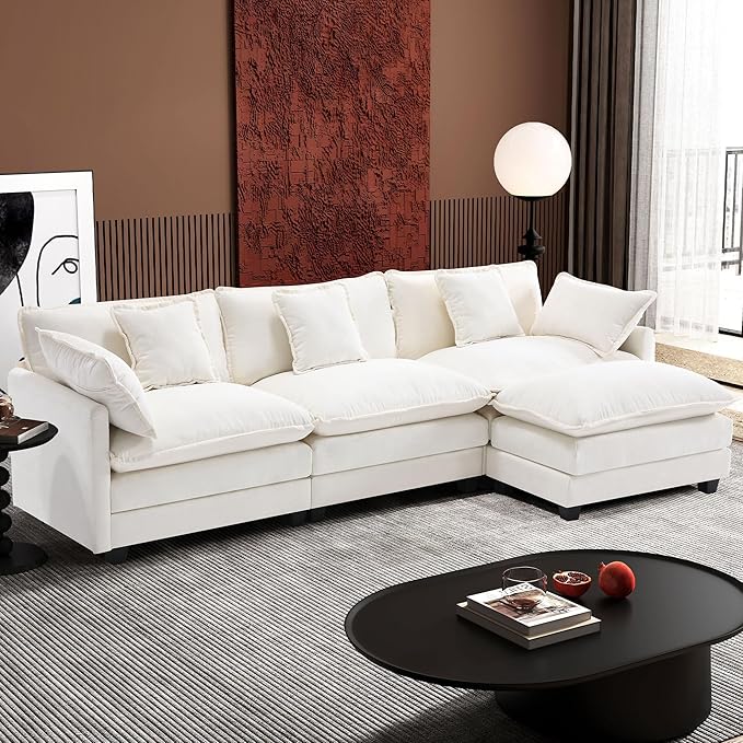 Ihanherry 111.4" L Shaped Modern Sofa Modular Sectional Cloud Couch