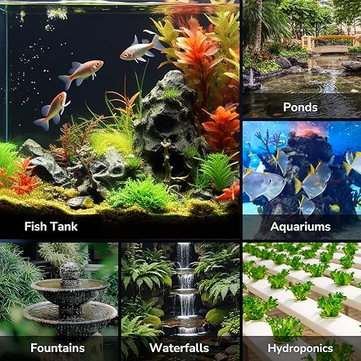 Hexago 580GPH Submersible Water Pump, 60W High Flow Fountain Pump with 9FT Max Lift, Quiet Small Sump Pump for Pond, Aquarium, Hydroponics, Waterfall, Fish Tank