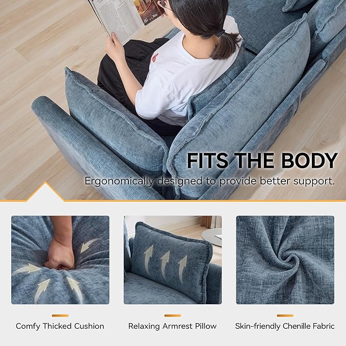 147'' Oversized U Shaped Cloud Sectional Sofa, Chenille Deep Seat Couches