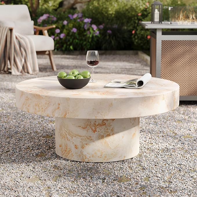 Modway Alora Round Concrete Coffee Table