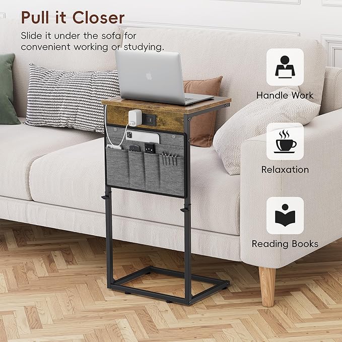 Vagusicc C-Shaped End Table