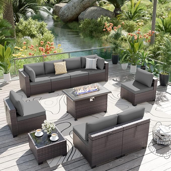 ALAULM 10 Pieces Patio Furniture Set
