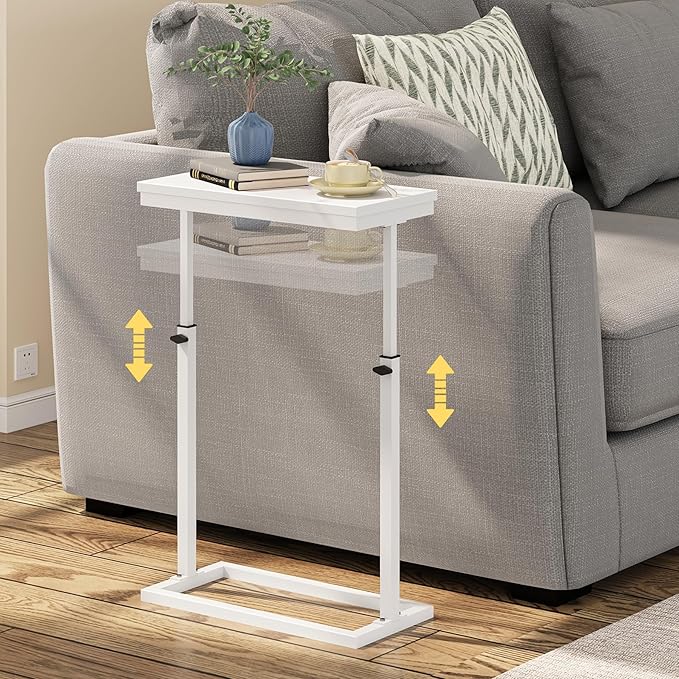 TUTOTAK End Table, Side Table, Tall Couch Table, Sofa Table, Living Room