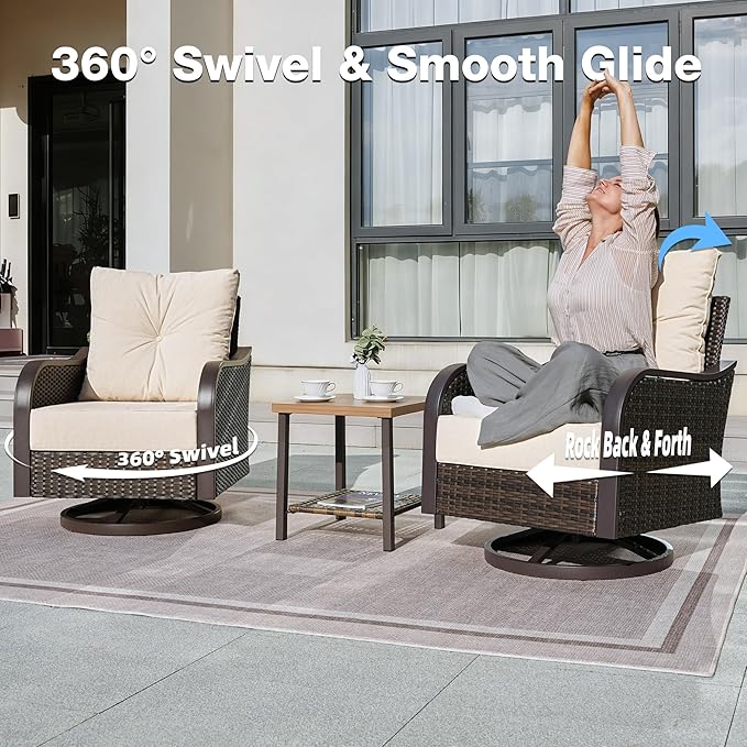 Outdoor Swivel Rocker Chairs, Wicker Swivel Rocking Chairs