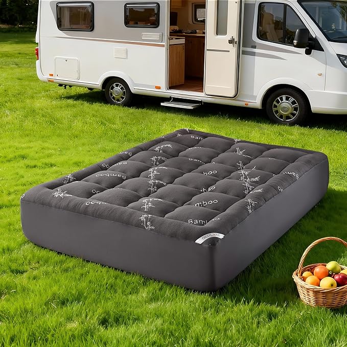 BEDLORE RV Queen Mattress Topper Viscose Derived from Bamboo, Pillow Top