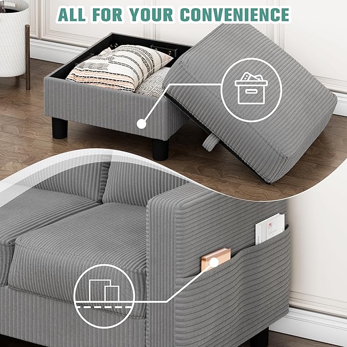 SUNLEI Convertible Sectional Sofa