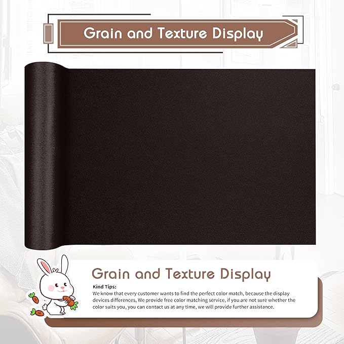 KING MOUNTAIN Leather Repair Patch, 16 x 60 Inches self Adhesive Leather Repair