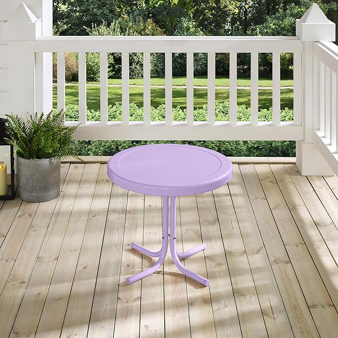 Crosley Furniture Griffith Weather Resistant Retro Metal Outdoor Side Table